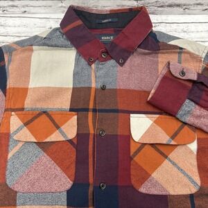 Roark Shirt Mens Small Red Plaid Cassidy Woven Flannel Flap Packets Outdoor